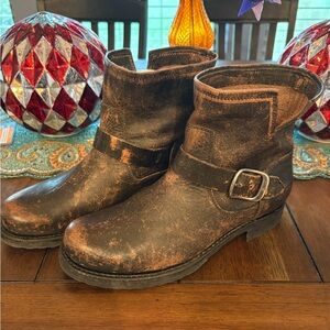 Frye Distressed Leather Moto Boots